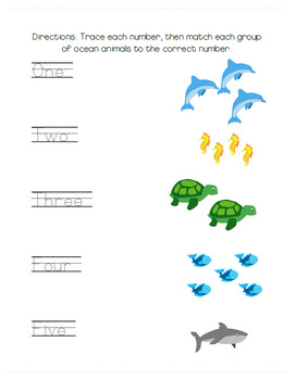 free ocean animal worksheets for prek and kindergarten 4 pages