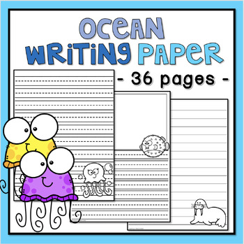 Preview of Ocean Animal Writing Paper - Primary and Secondary Lined