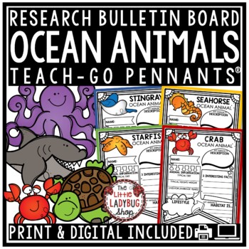 Preview of Sea Ocean Animals Research Activities Project Templates Science Bulletin Board