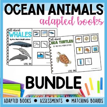 Preview of Ocean Animals Adapted Book Bundle
