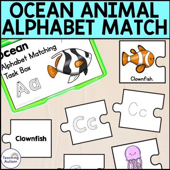 Ocean Animals Alphabet Matching Task Box 