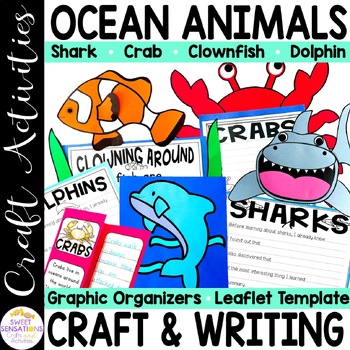Preview of Shark Craft Ocean Themed Bulletin Board Shark Week Activities Crab Craft