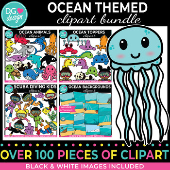 Preview of Ocean Animals Clipart Bundle | Sea Animals Clip Art | Sea Life | Ocean Life