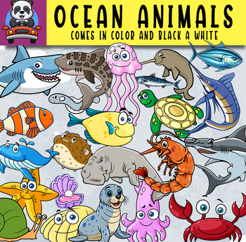 Preview of Ocean Animals Clipart - Sea Life - Sea Animals - Animals Clip Art {Ocean Clipart