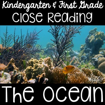 Preview of Ocean Animals Close Reading Kindergarten & First Grade