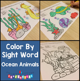 Ocean Animals Color By Sight Words
