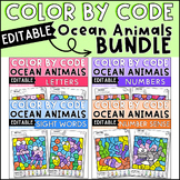 Ocean Animals Color by Sight Word, Letter, Number and Numb