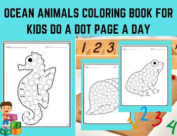 Preview of Ocean Animals Coloring Book for Kids Do a dot page a day