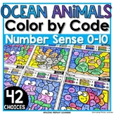 Ocean Animals Coloring Pages Math Color by Number Color by