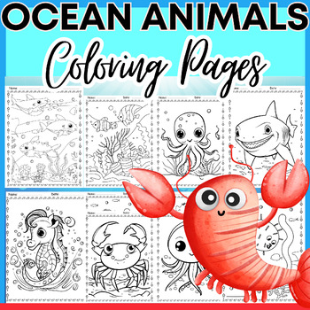 Preview of Ocean Animals Coloring Pages - Science Under the Sea Ocean Fish Unit Themed