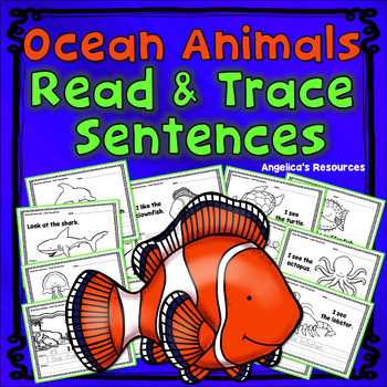 Preview of Ocean Animals Coloring Pages Printable | Sight Word Practice Worksheets | Trace