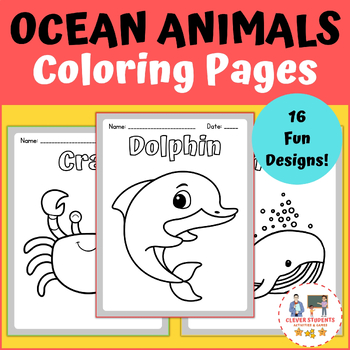 Preview of Ocean Animals Coloring Pages | Winter Coloring Sheets