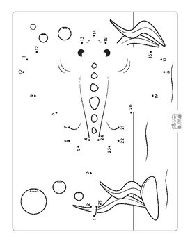 Ocean Animals Connect The Dots Dot To Dot Worksheets Counting To 25