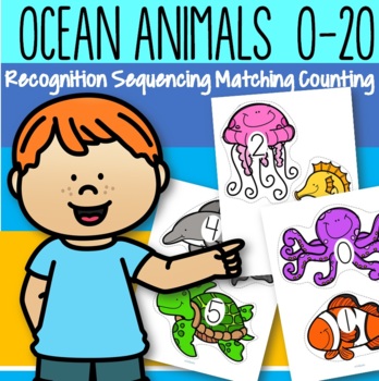 Preview of Ocean Animals Counting 0-20 for Recognition Matching Sequencing Centers Games