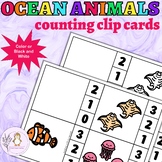 Ocean Animals Counting Clip Cards School Days to Learn Num