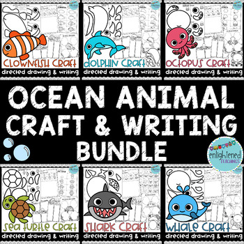 Preview of Ocean Animals Craft BUNDLE Directed Drawing and Writing - Build an Ocean Animal