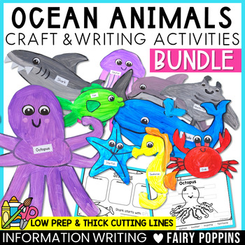 Preview of Ocean Animals Crafts Informative Writing BUNDLE | Informational Writing