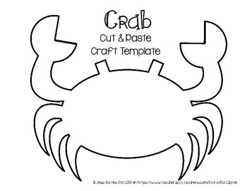Updated Ocean Animals Cut And Paste Craft Template Crab By Para2prek