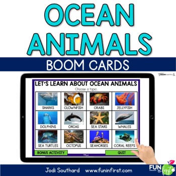 Preview of Ocean Animals- Digital Task Cards | Boom Cards 