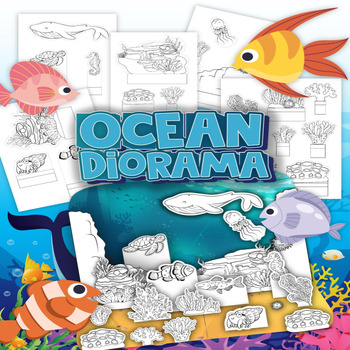 Preview of Ocean Animals 3D Diorama Science Project Pop Up Craft Activity