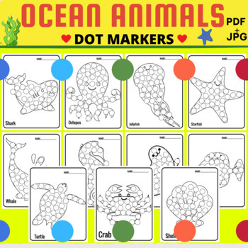 Preview of Ocean Animals Dot Marker Activity Book For Toddler,Bingo Daubers,Summer Activity