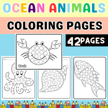 Preview of Ocean Animals Dot Marker Activity page For Toddler,Bingo Daubers,Summer Activity