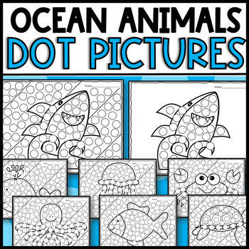 Preview of Ocean Animals Coloring Pages Dot Marker Pictures Ocean Coloring Sheets Shark