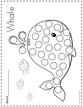 Sea Animals Dot Markers Coloring Pages Graphic by Funnyarti · Creative  Fabrica