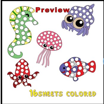 Ocean Animals Dot Markers Do A Dot Coloring Pages and Bingo Game Preschool