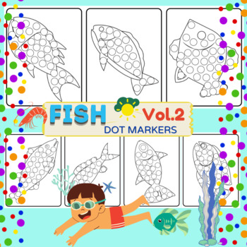 Preview of Ocean Animals Dot Markers, Fish Activity Book For Toddler,Painting Pictures