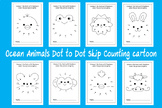 Ocean Animals Dot to Dot Skip Counting cartoon doodle kawa
