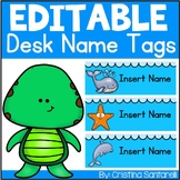 Ocean Animals Editable Name Desk Tags