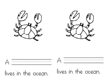 Preview of Ocean Animals Emergent Reader