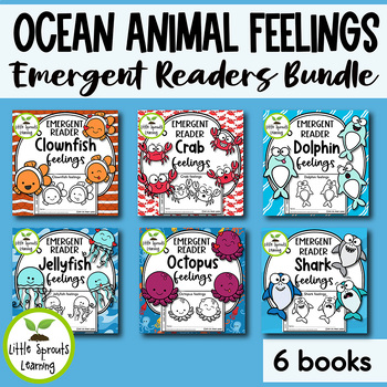 Preview of Ocean Animals Feelings (Social Emotional Learning) Emergent Readers BUNDLE