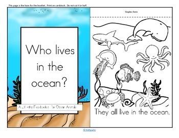 Preview of Ocean Animals Informative Reader plus Puppets Vocabulary