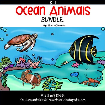 Preview of Ocean Animals Kindergarten BUNDLE