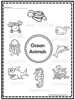 Ocean Animals Kindergarten Math and Literacy Worksheets by ...