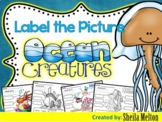 Ocean Animals Label the Picture, Writing Activity, Printab