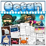 Ocean Animals MEGA Unit (300 Pages) Crafts, Books, Slides,