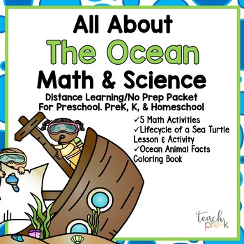Preview of Ocean Animals Math & Science:  Distance Learning Packet For Preschool, PreK, K,