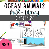 Ocean Animals Math and Literacy Centers for Preschool