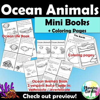 Preview of Ocean Animals | Invertebrate & Vertebrate Mini Book {ocean, sea creatures, book}
