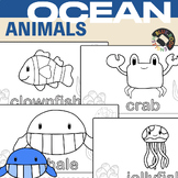 Ocean Animals Mini Book Coloring Pages | Vocabulary Poster