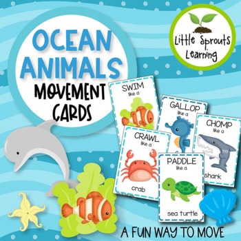 Ocean Animals Movement Cards (Transition Activity or Brain Breaks)