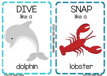 Ocean Animals Movement Cards (Transition Activity or Brain Breaks)