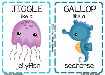 Ocean Animals Movement Cards (Transition Activity or Brain Breaks)