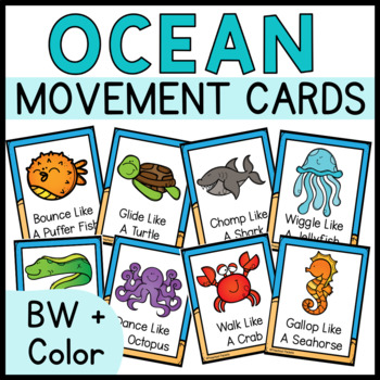 Preview of Ocean Animals Movement Cards Brain Breaks