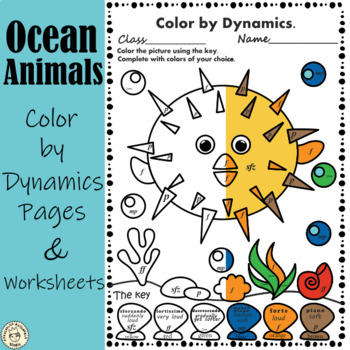 Preview of Ocean Animals Music Dynamics Coloring Pages | Hybrid Learning Music