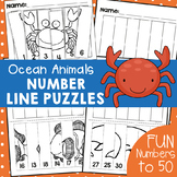 Ocean Animals Number Line Puzzles