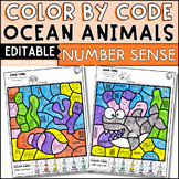 Ocean Animals Number Sense Editable Early Finisher Math Wo